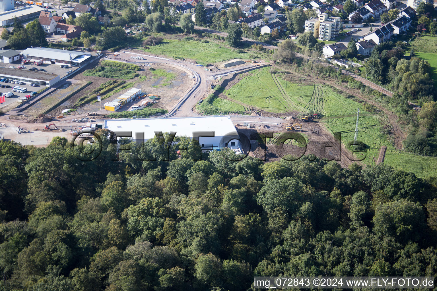 Baustelle EDEKA Neubau in der Lauterburger Straße in Kandel im Bundesland Rheinland-Pfalz, Deutschland