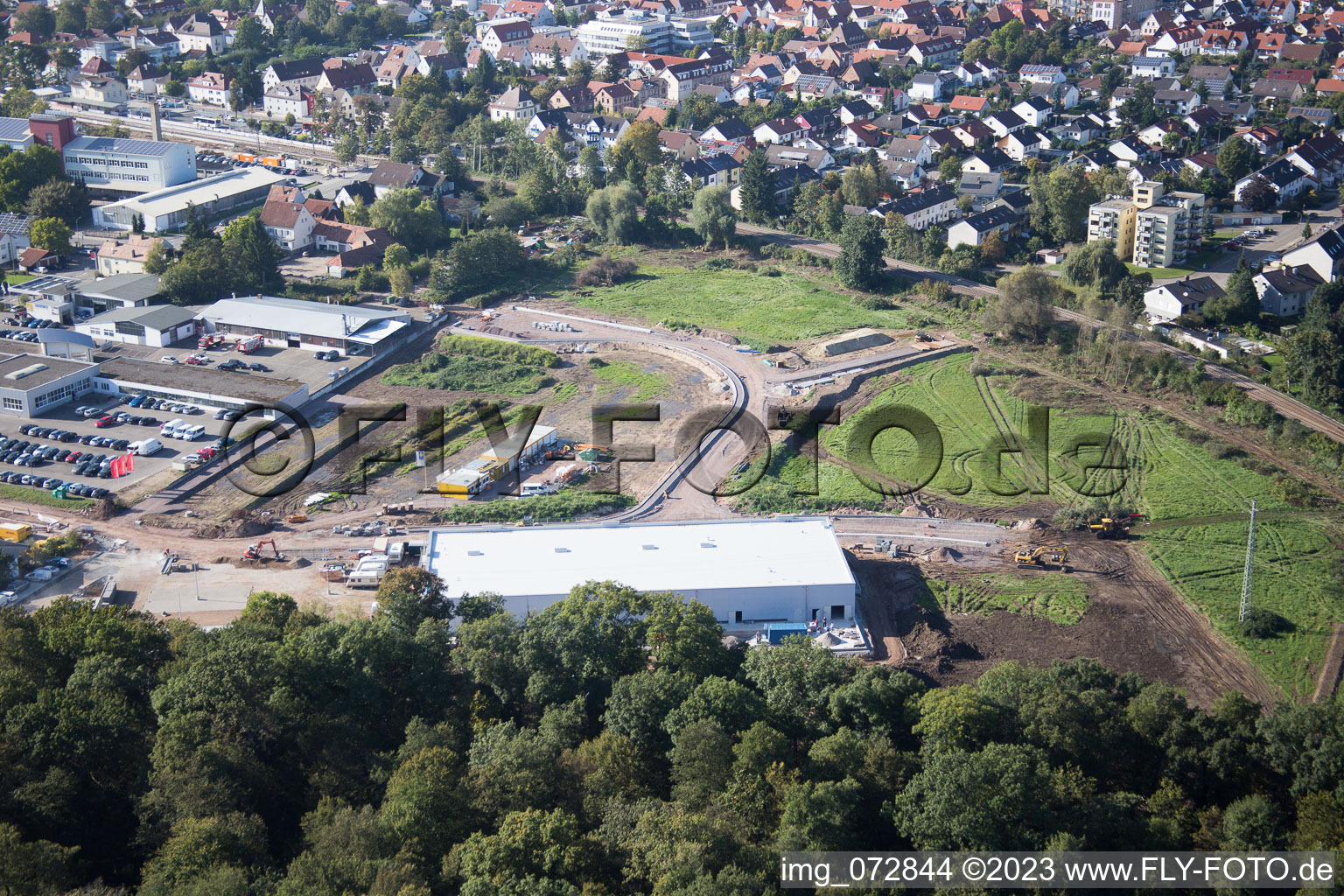 Luftbild von Kandel, Neubau EDEKA im Bundesland Rheinland-Pfalz, Deutschland