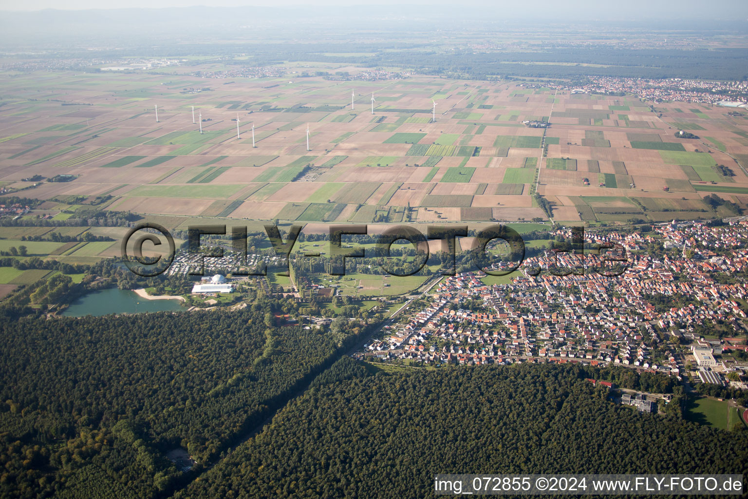 Luftaufnahme von Rülzheim im Bundesland Rheinland-Pfalz, Deutschland