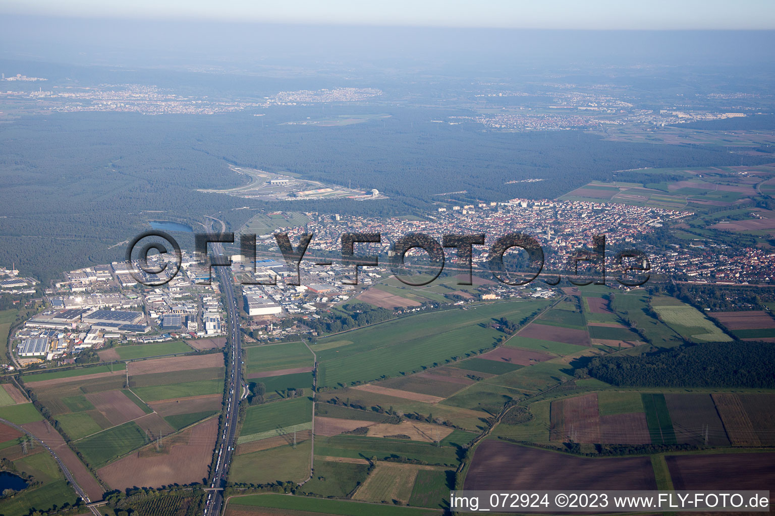 Luftbild von Hockenheim im Bundesland Baden-Württemberg, Deutschland