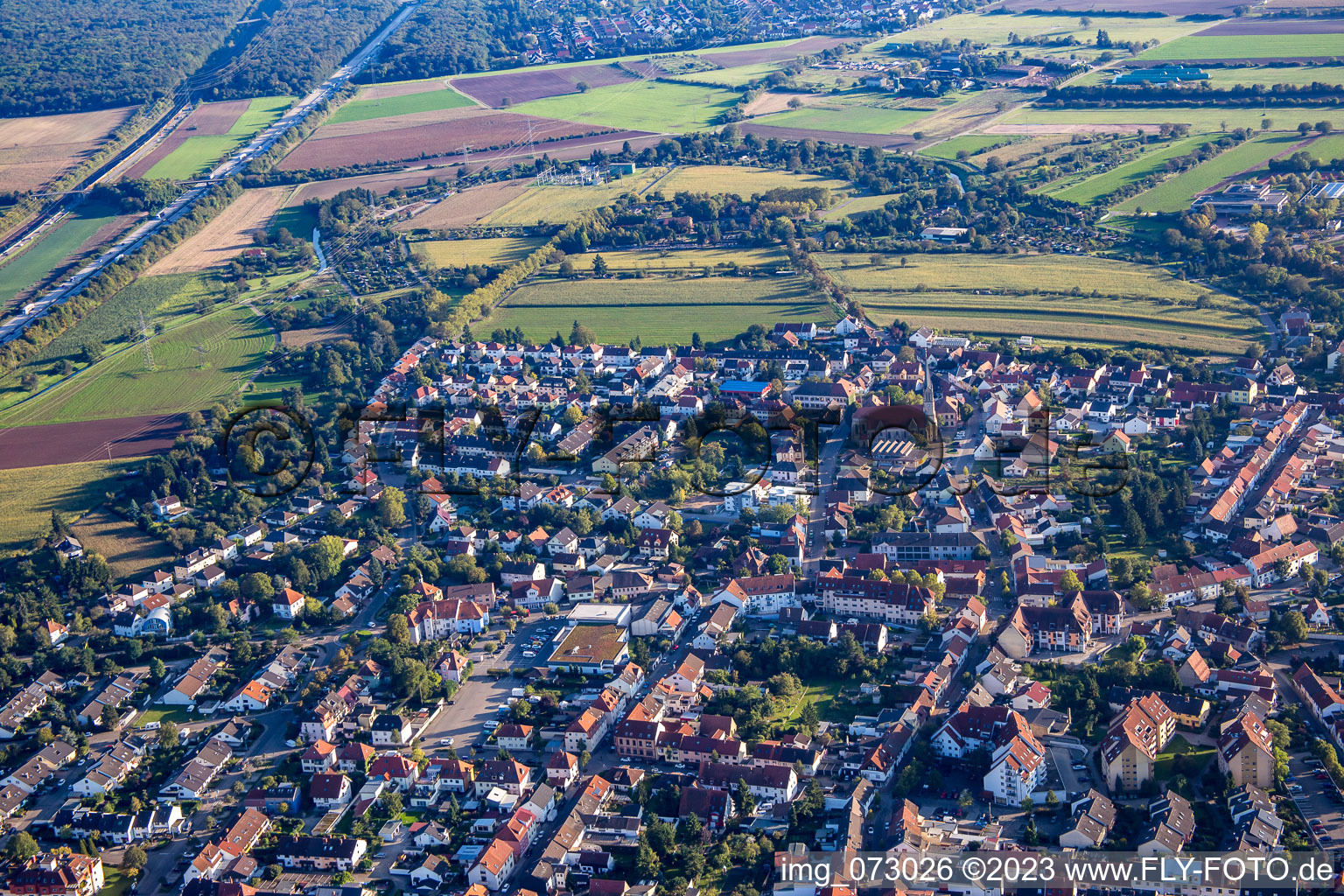 Luftbild von Brühl im Bundesland Baden-Württemberg, Deutschland