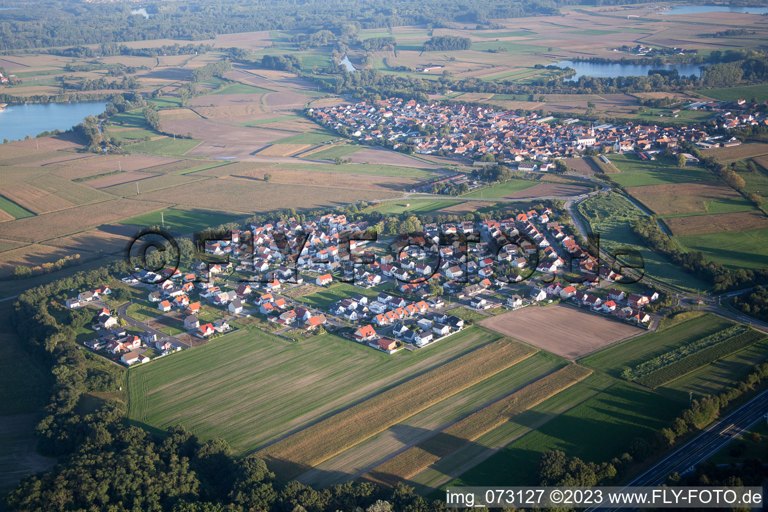 Luftbild von Hardtwald im Bundesland Rheinland-Pfalz, Deutschland