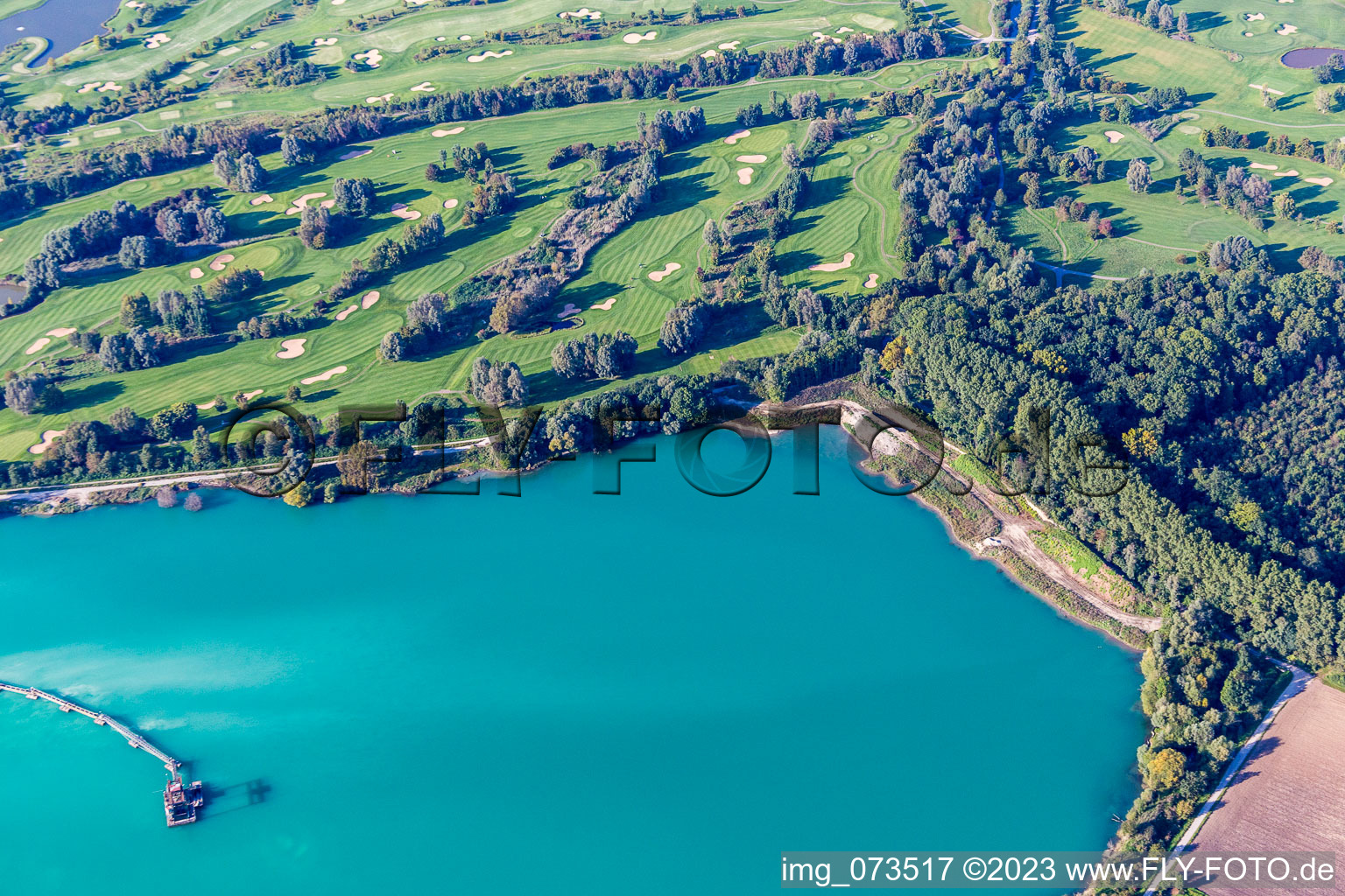 Gelände des Golfplatz des Golf Club St. Leon-Rot in Sankt Leon-Rot im Bundesland Baden-Württemberg, Deutschland aus der Luft