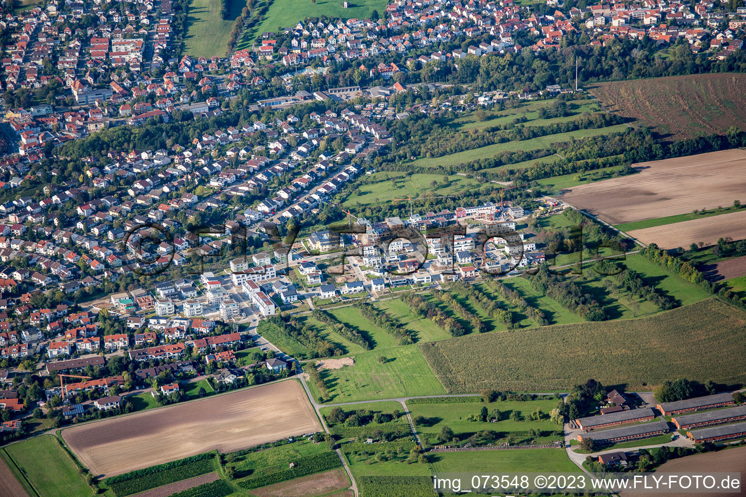 Neubaugebiet Apfelweg in Wiesloch im Bundesland Baden-Württemberg, Deutschland