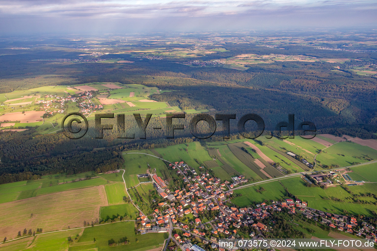 Schollbrunn von Osten in Waldbrunn im Bundesland Baden-Württemberg, Deutschland