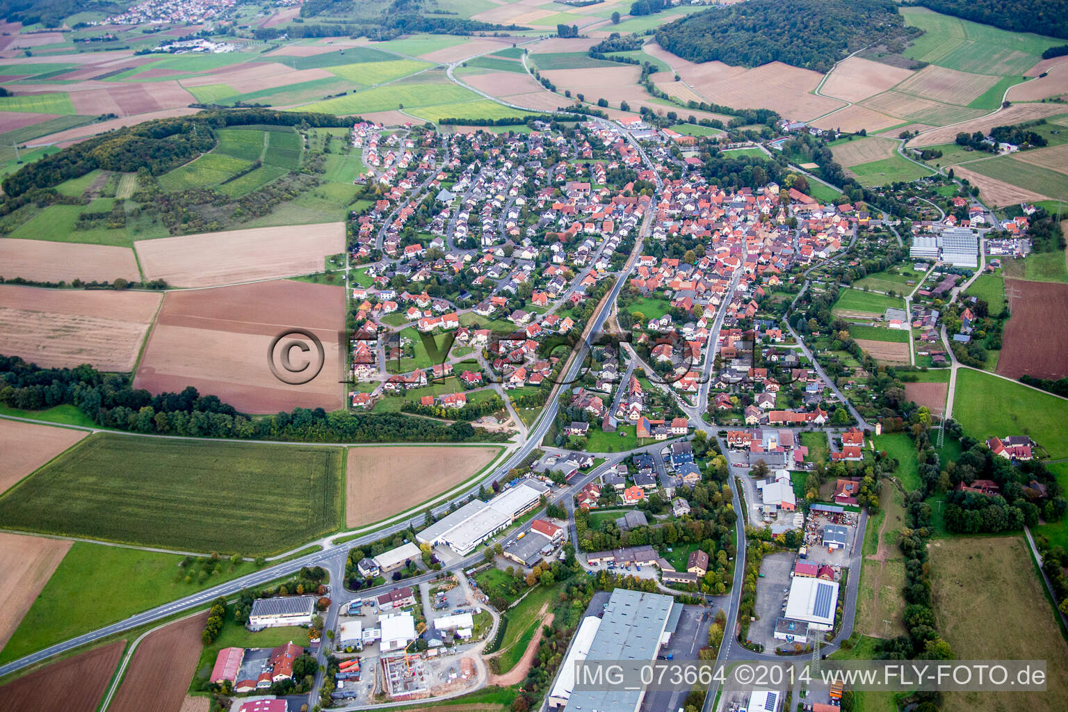 Dorf - Ansicht in Uettingen im Bundesland Bayern, Deutschland
