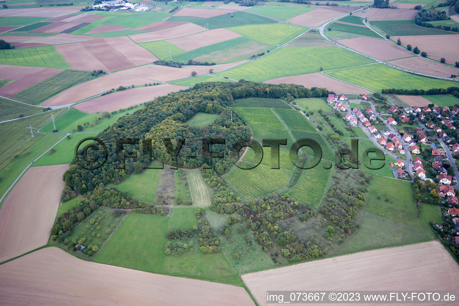 Luftbild von Uettingen im Bundesland Bayern, Deutschland