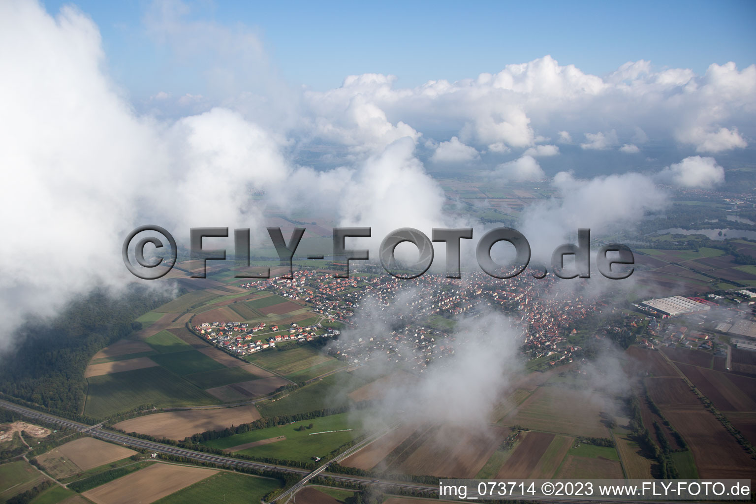 Luftbild von Westheim im Bundesland Bayern, Deutschland