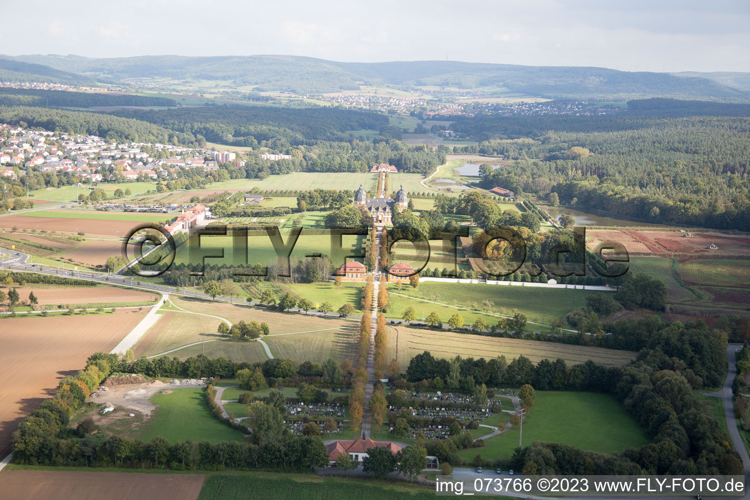 Luftbild von Memmelsdorf, Schloß Seehof im Bundesland Bayern, Deutschland
