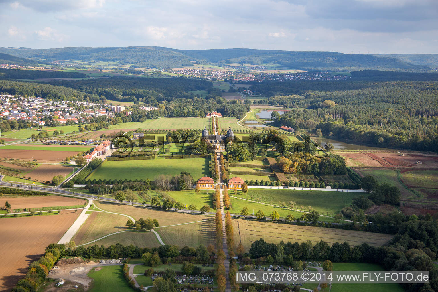 Luftaufnahme von Memmelsdorf, Schloß Seehof im Bundesland Bayern, Deutschland