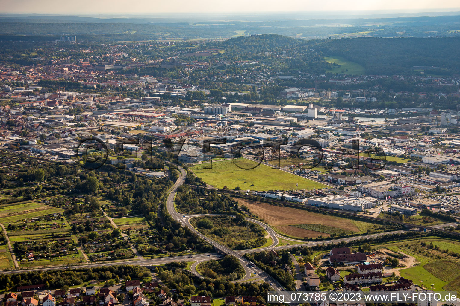 Luftbild von Bamberg von Nordwesten im Bundesland Bayern, Deutschland