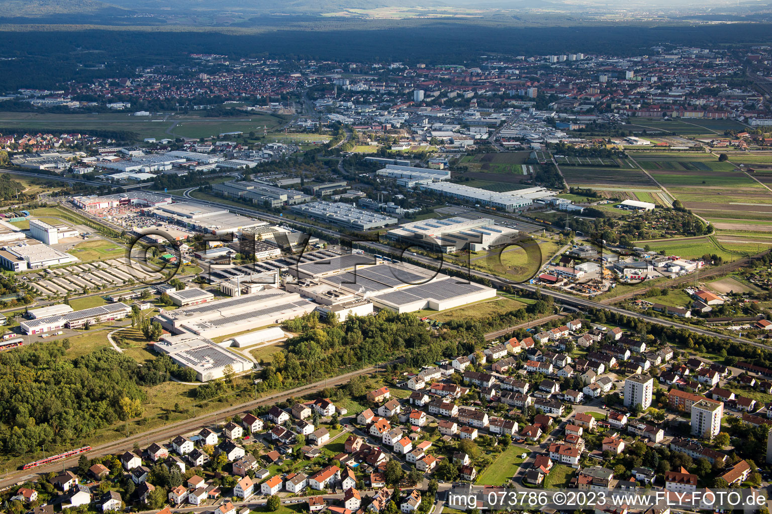 Luftaufnahme von Bamberg von Nordwesten im Bundesland Bayern, Deutschland