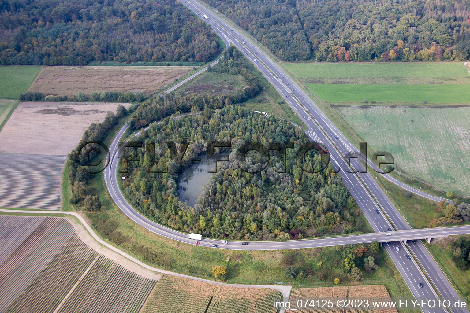 Luftbild von Vendenheim im Bundesland Bas-Rhin, Frankreich
