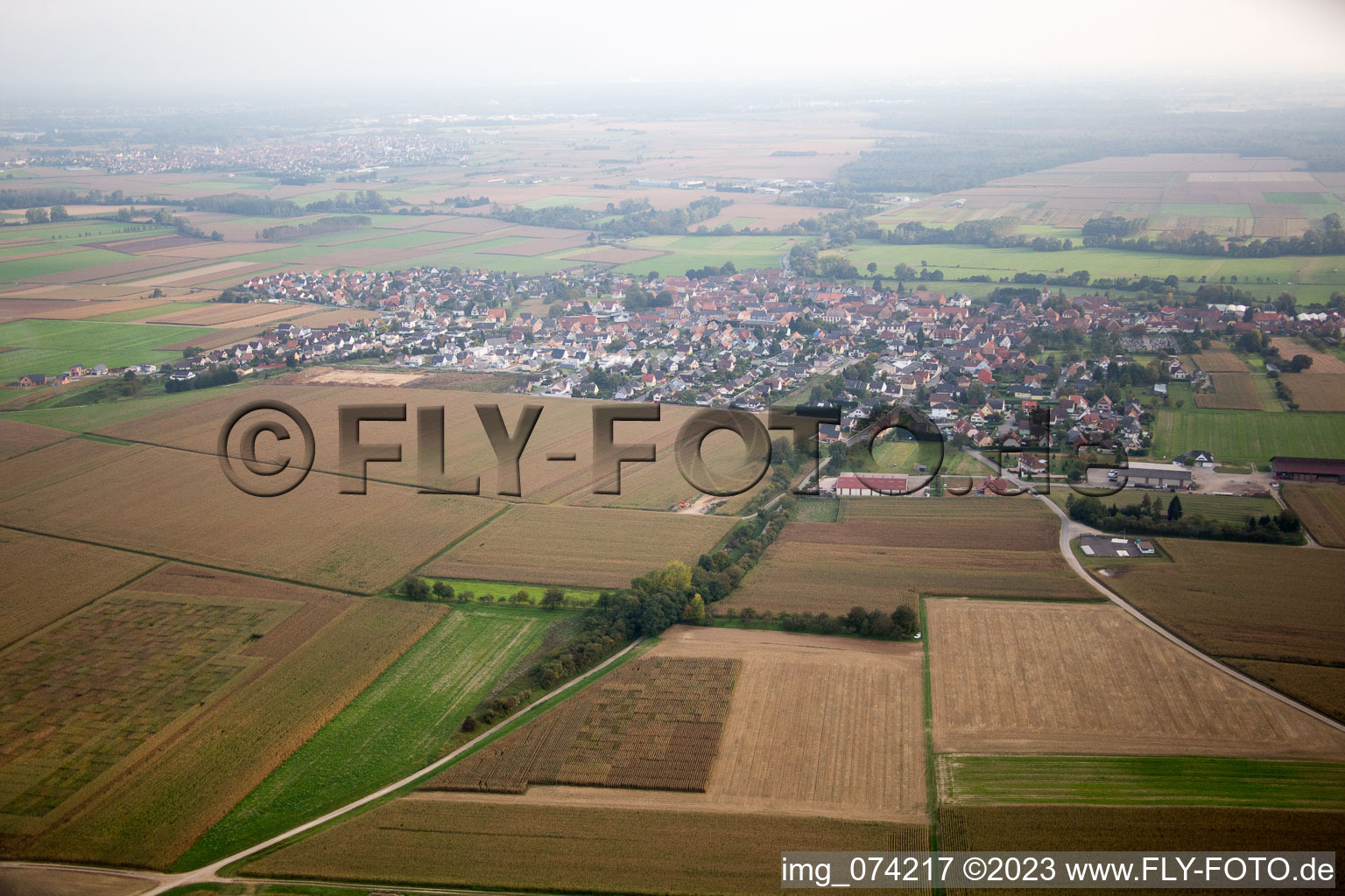 Geudertheim im Bundesland Bas-Rhin, Frankreich von oben