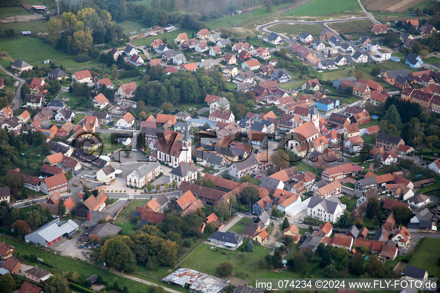 Luftaufnahme von Gries im Bundesland Bas-Rhin, Frankreich