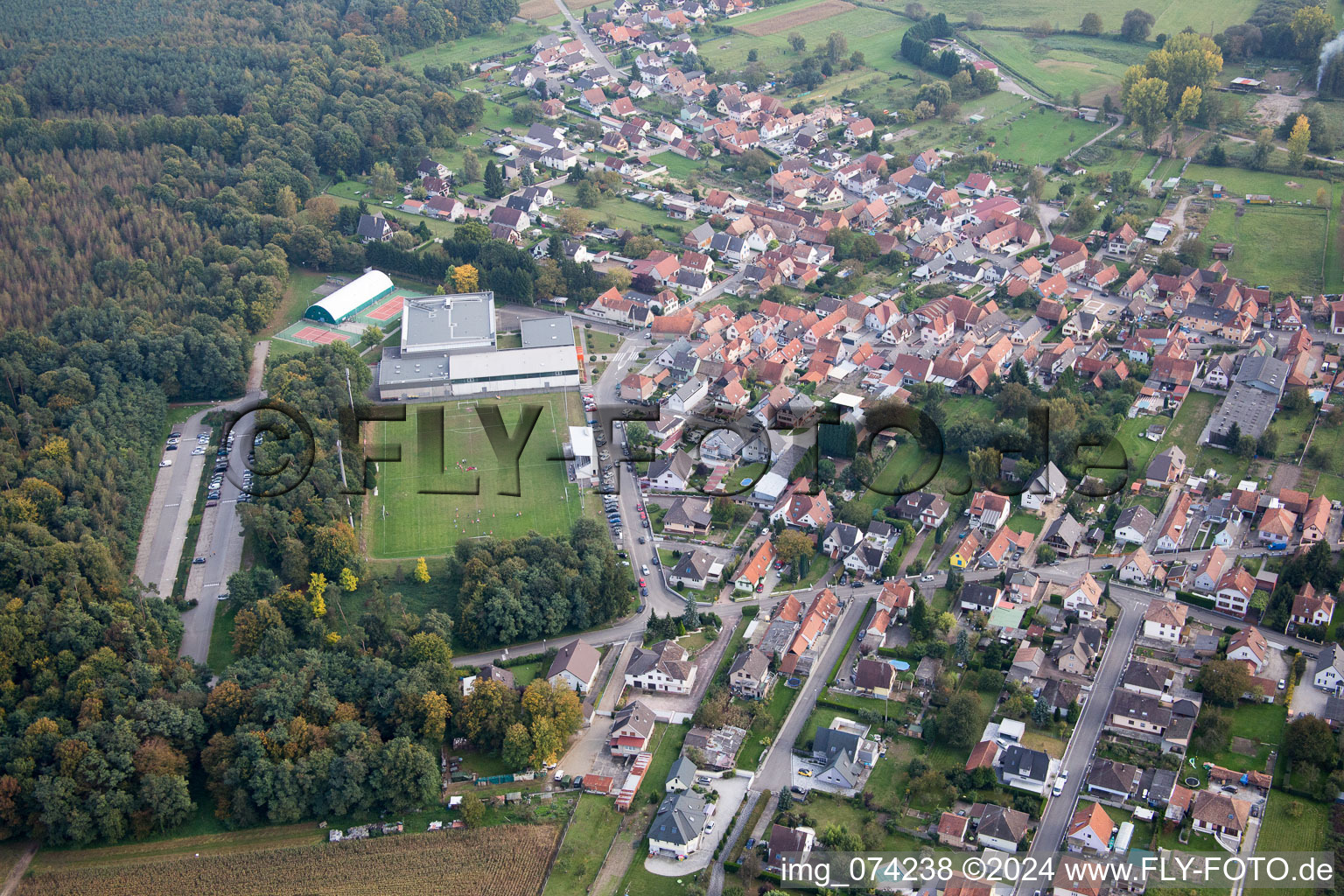 Gries im Bundesland Bas-Rhin, Frankreich von oben