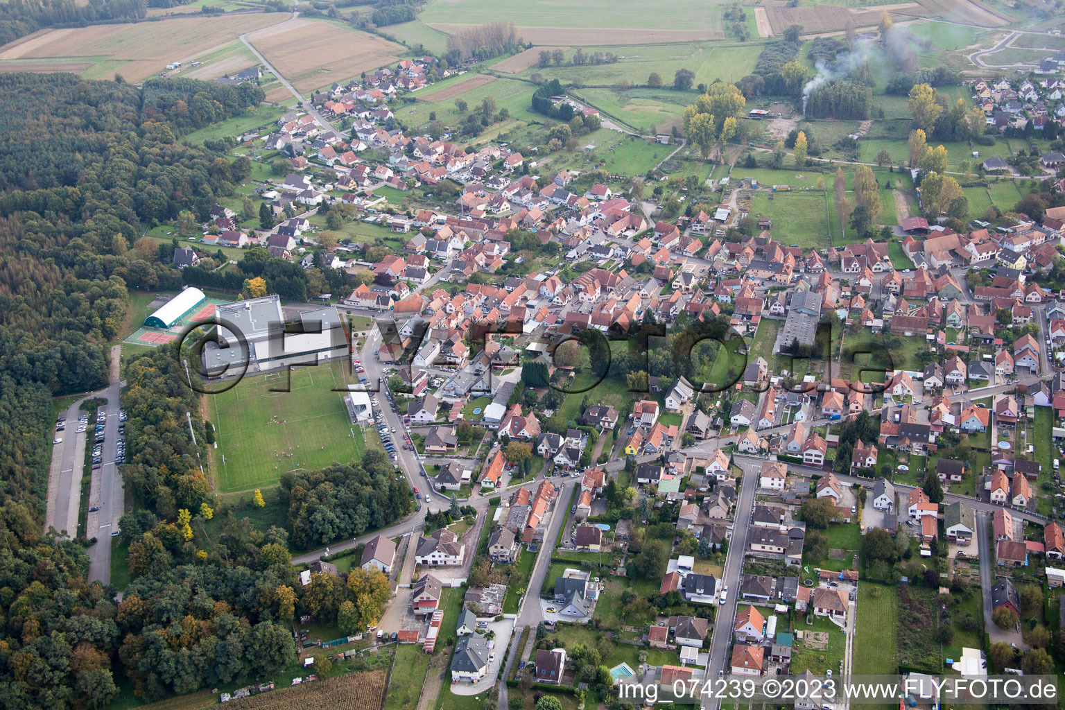 Gries im Bundesland Bas-Rhin, Frankreich aus der Luft