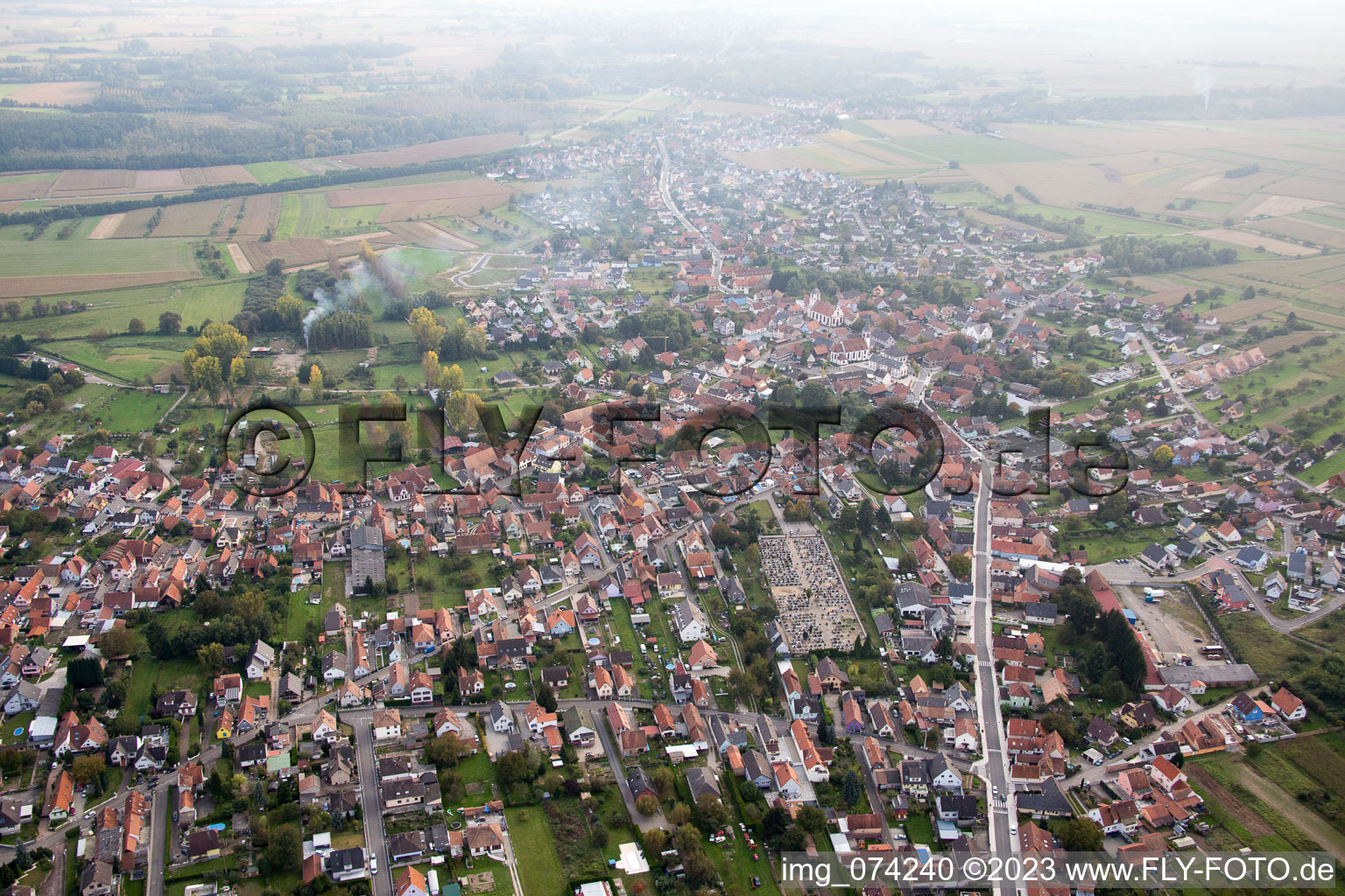Gries im Bundesland Bas-Rhin, Frankreich von oben gesehen