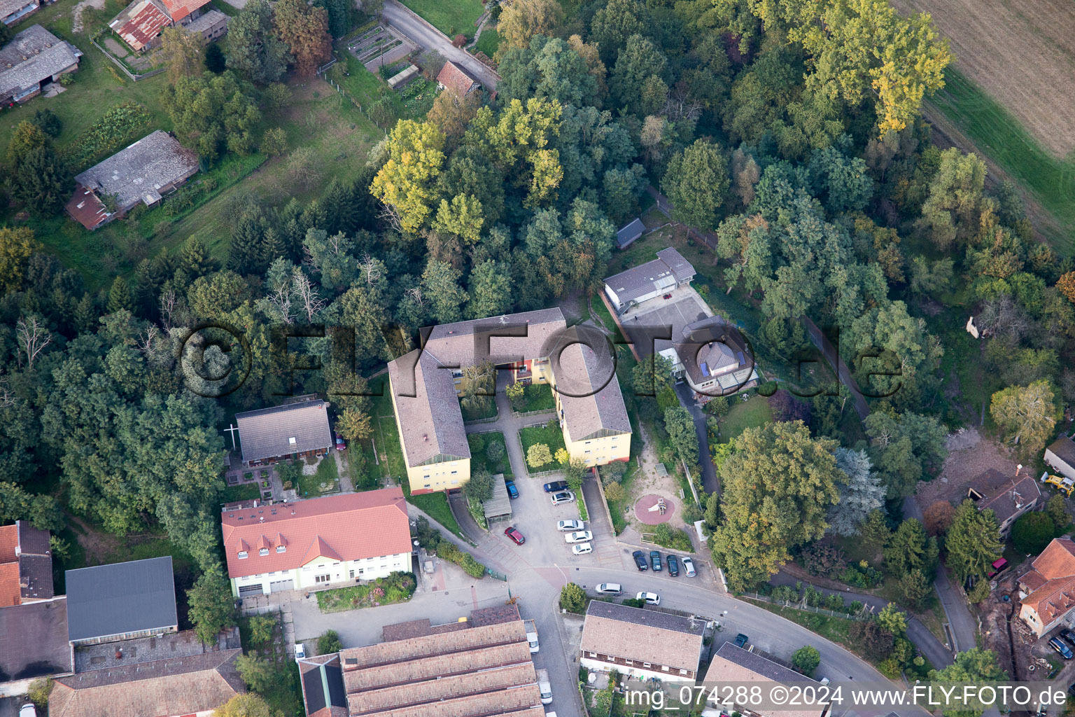 Bischwiller im Bundesland Bas-Rhin, Frankreich vom Flugzeug aus