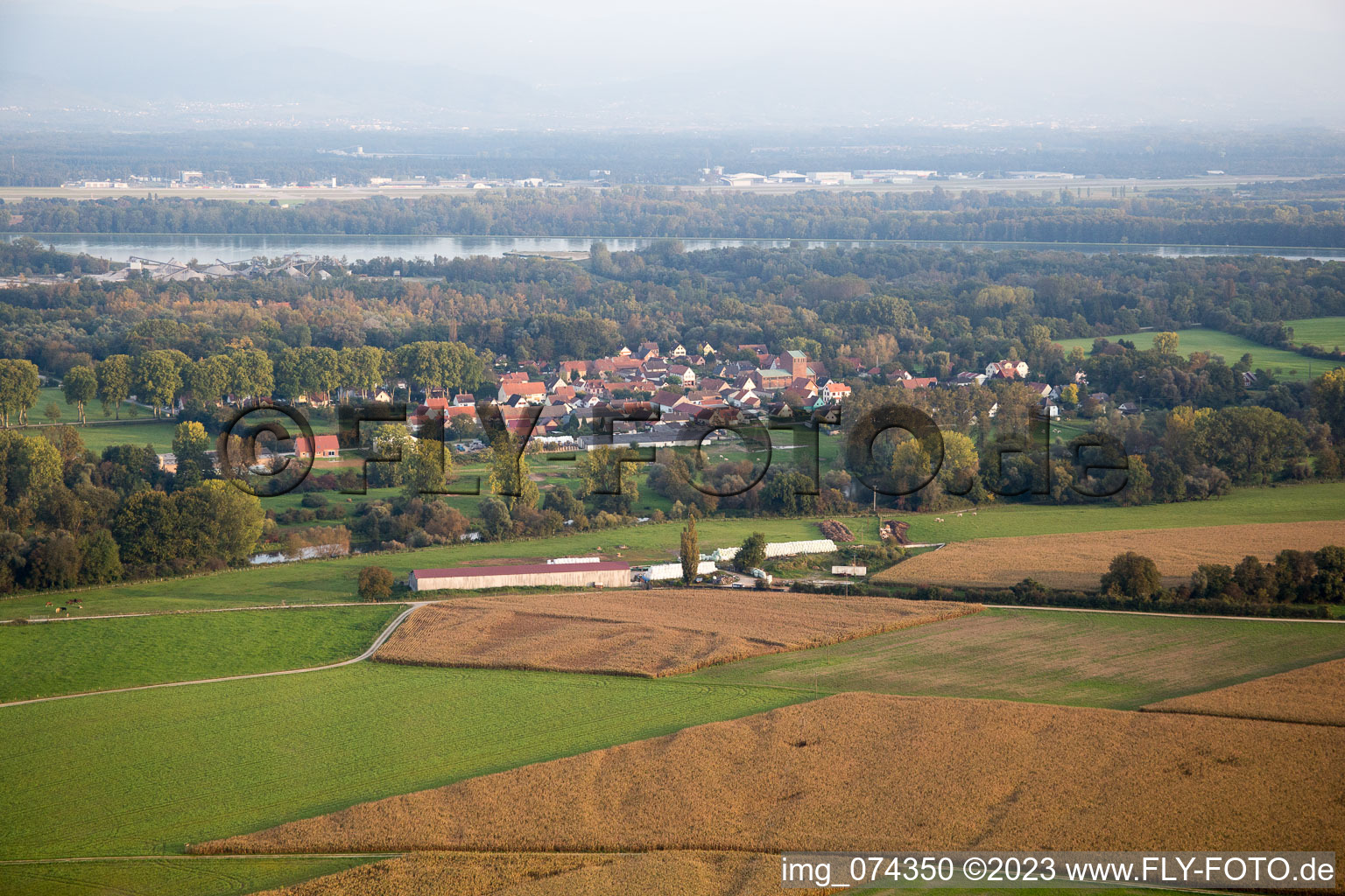 Luftbild von Fort-Louis im Bundesland Bas-Rhin, Frankreich