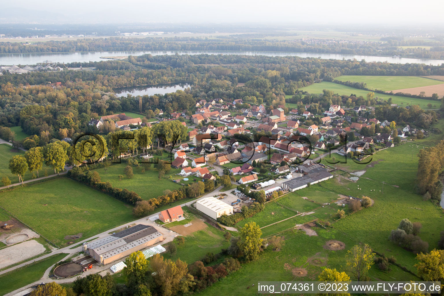 Fort-Louis im Bundesland Bas-Rhin, Frankreich aus der Luft betrachtet