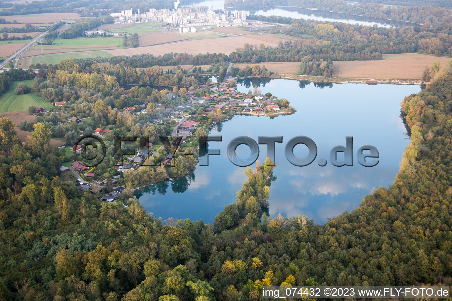 Luftbild von Beinheim im Bundesland Bas-Rhin, Frankreich