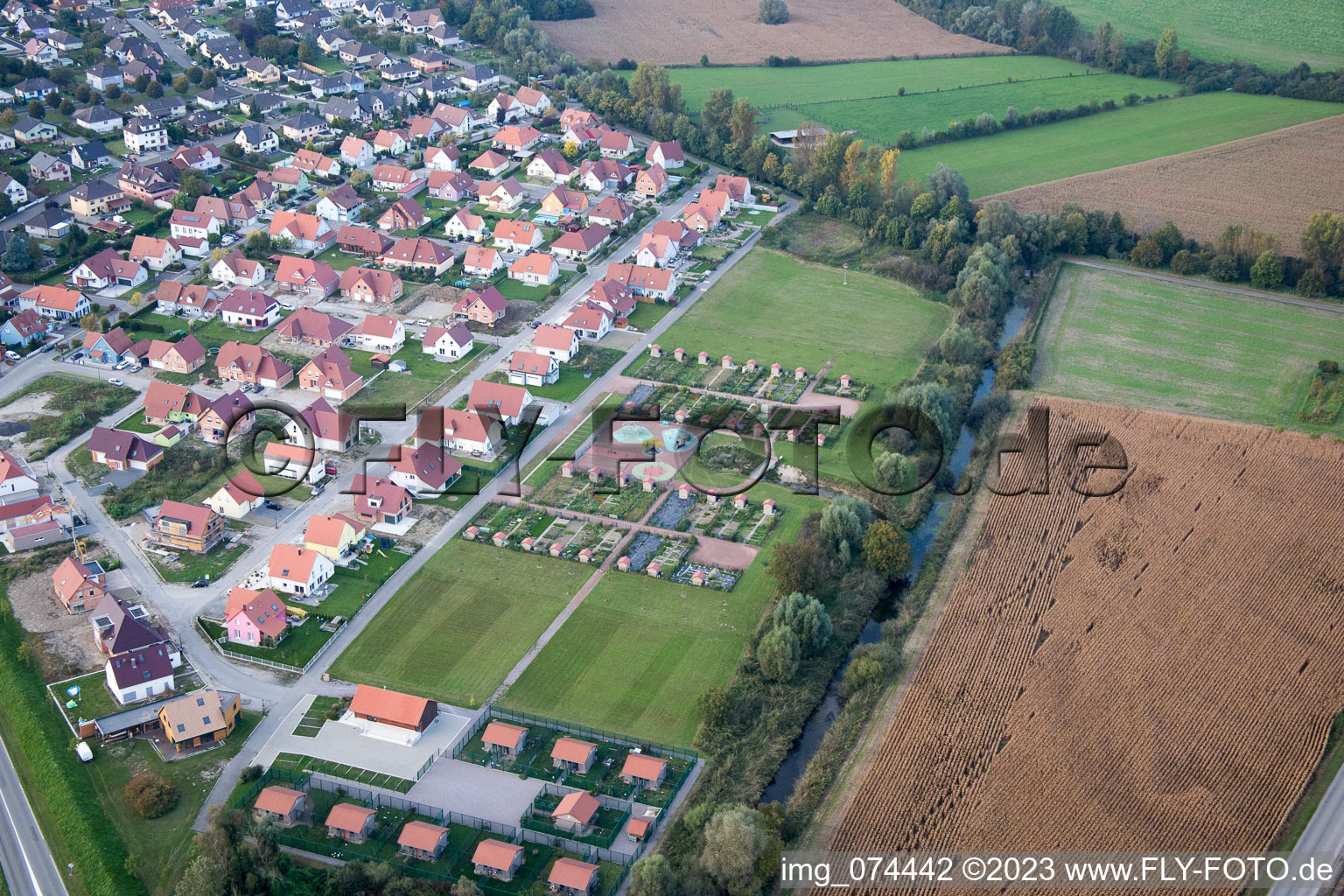 Beinheim im Bundesland Bas-Rhin, Frankreich aus der Luft