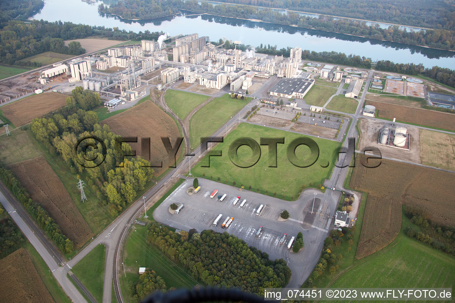 Beinheim, Industrie im Bundesland Bas-Rhin, Frankreich von oben