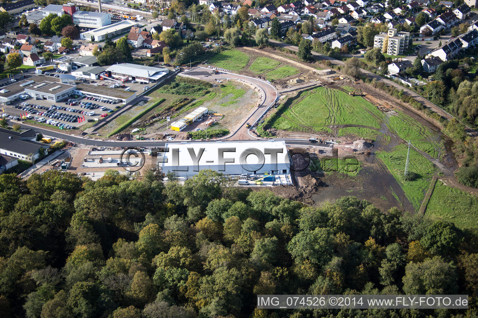 Luftbild von Kandel, EDEKA Neubau im Bundesland Rheinland-Pfalz, Deutschland