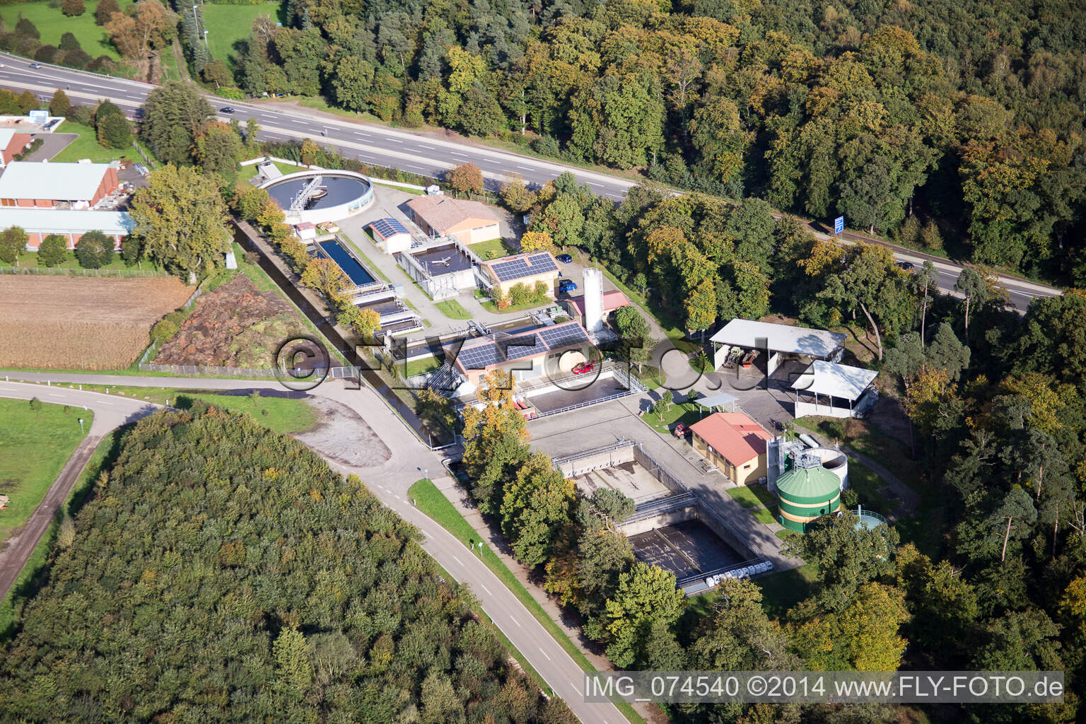 Luftbild von Kandel, Kläranlage im Bundesland Rheinland-Pfalz, Deutschland