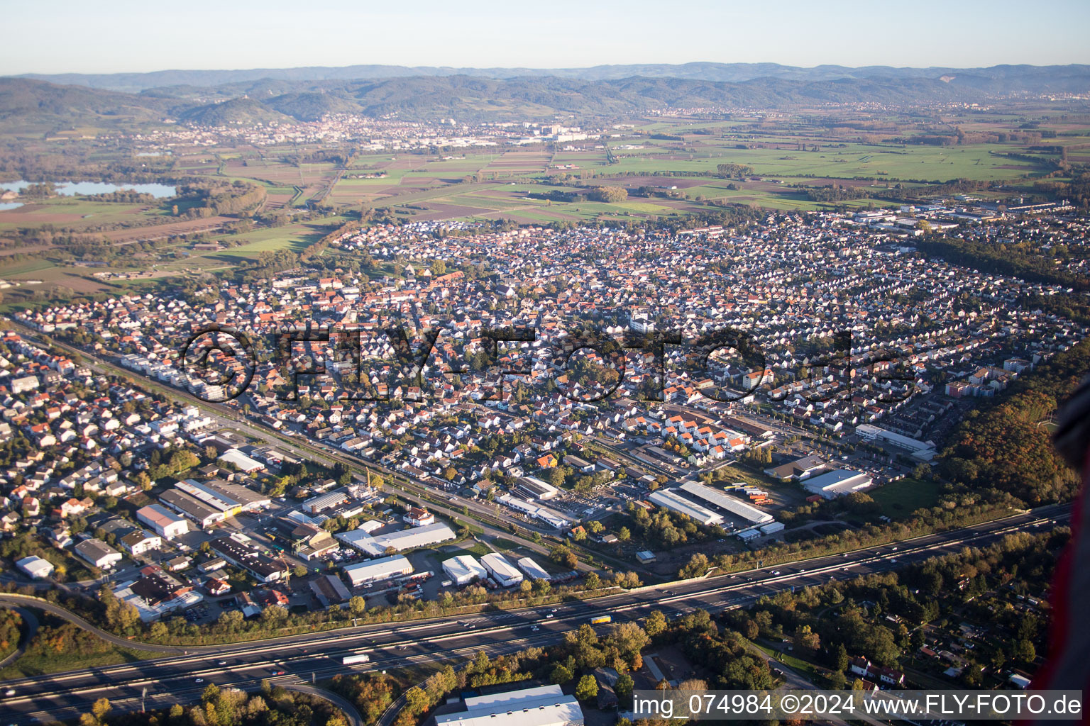 Lorsch im Bundesland Hessen, Deutschland von oben