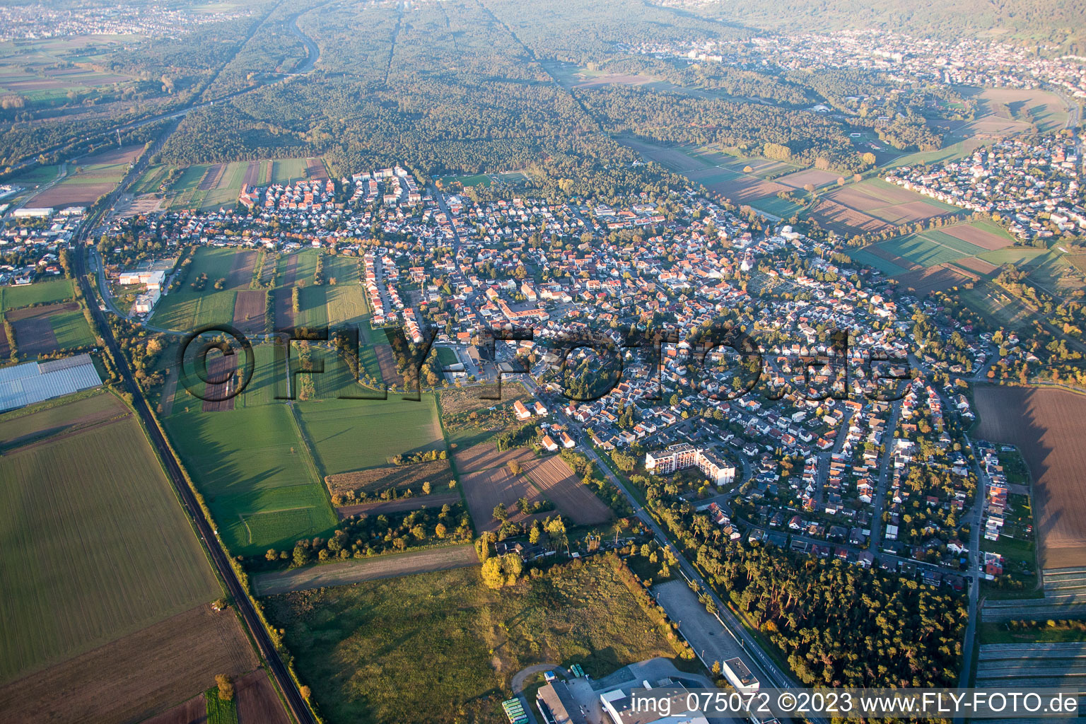 Alsbach-Hähnlein im Bundesland Hessen, Deutschland aus der Luft