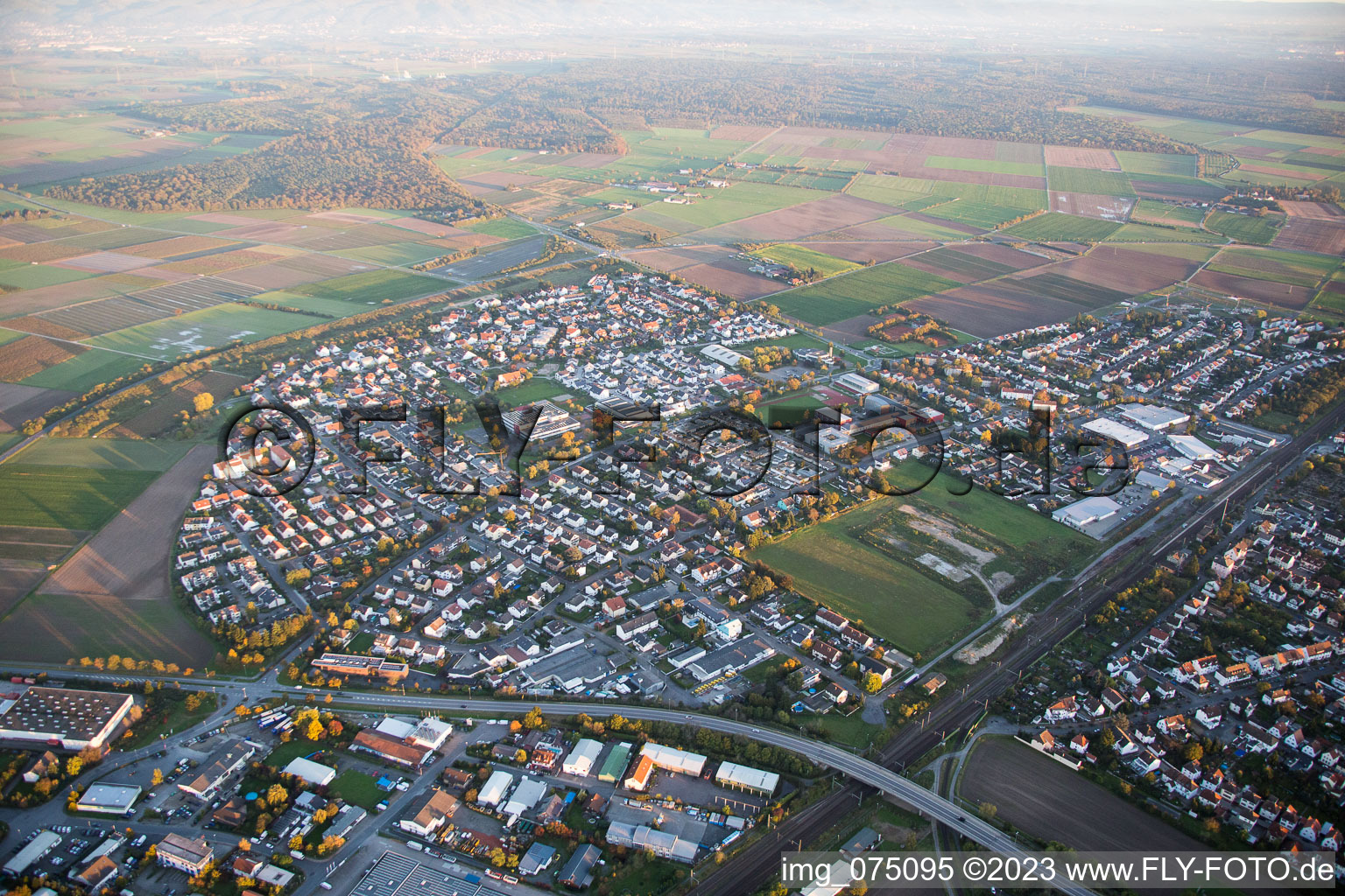 Luftaufnahme von Gernsheim im Bundesland Hessen, Deutschland