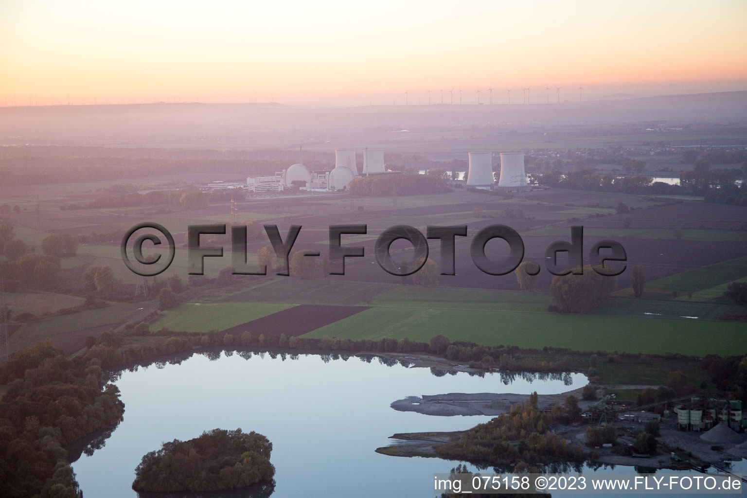 Luftaufnahme von Biblis im Bundesland Hessen, Deutschland