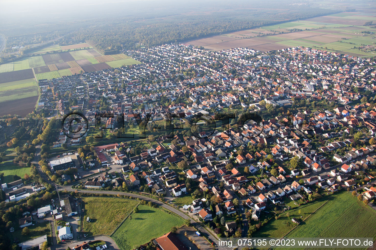 Einhausen im Bundesland Hessen, Deutschland vom Flugzeug aus