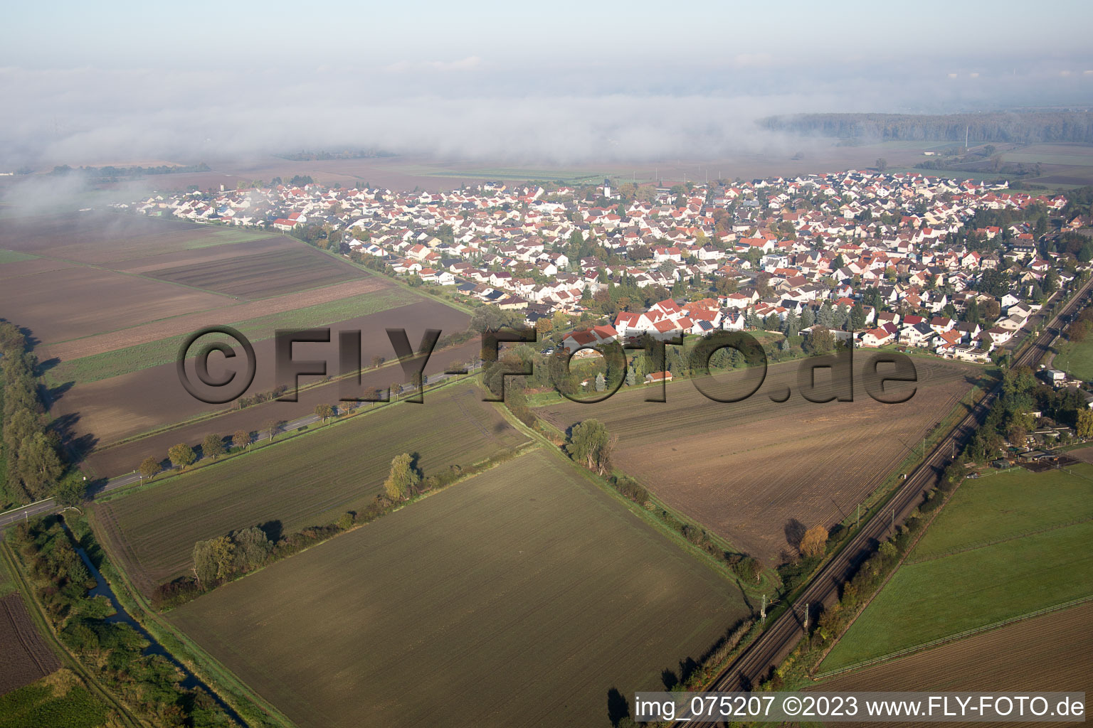 Luftbild von Bobstadt im Bundesland Hessen, Deutschland