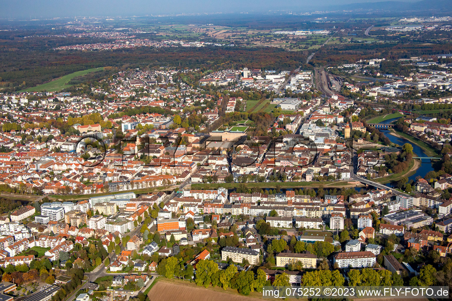 Luftbild von Zentrum in Rastatt im Bundesland Baden-Württemberg, Deutschland