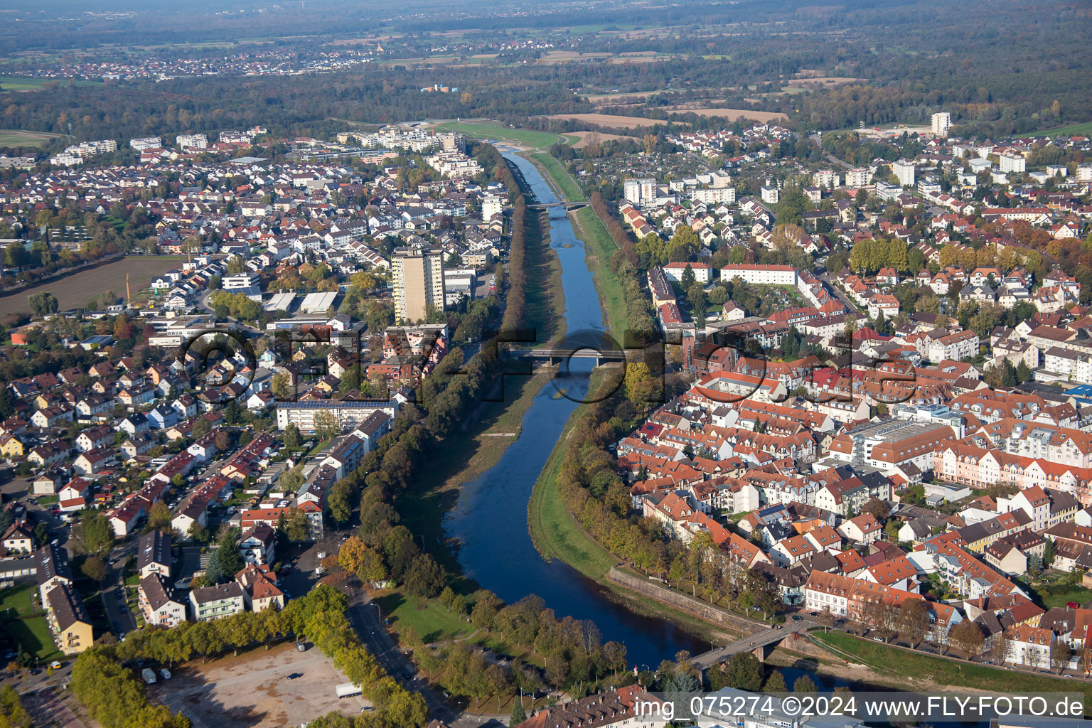 Hindenburgbrücke in Rastatt im Bundesland Baden-Württemberg, Deutschland