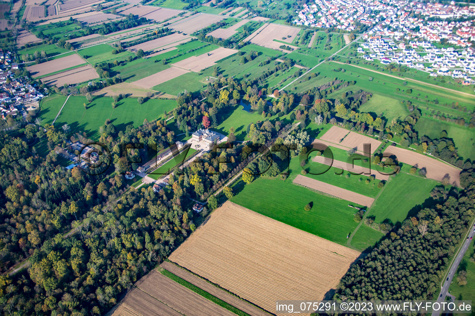 Luftbild von Ortsteil Förch in Rastatt im Bundesland Baden-Württemberg, Deutschland