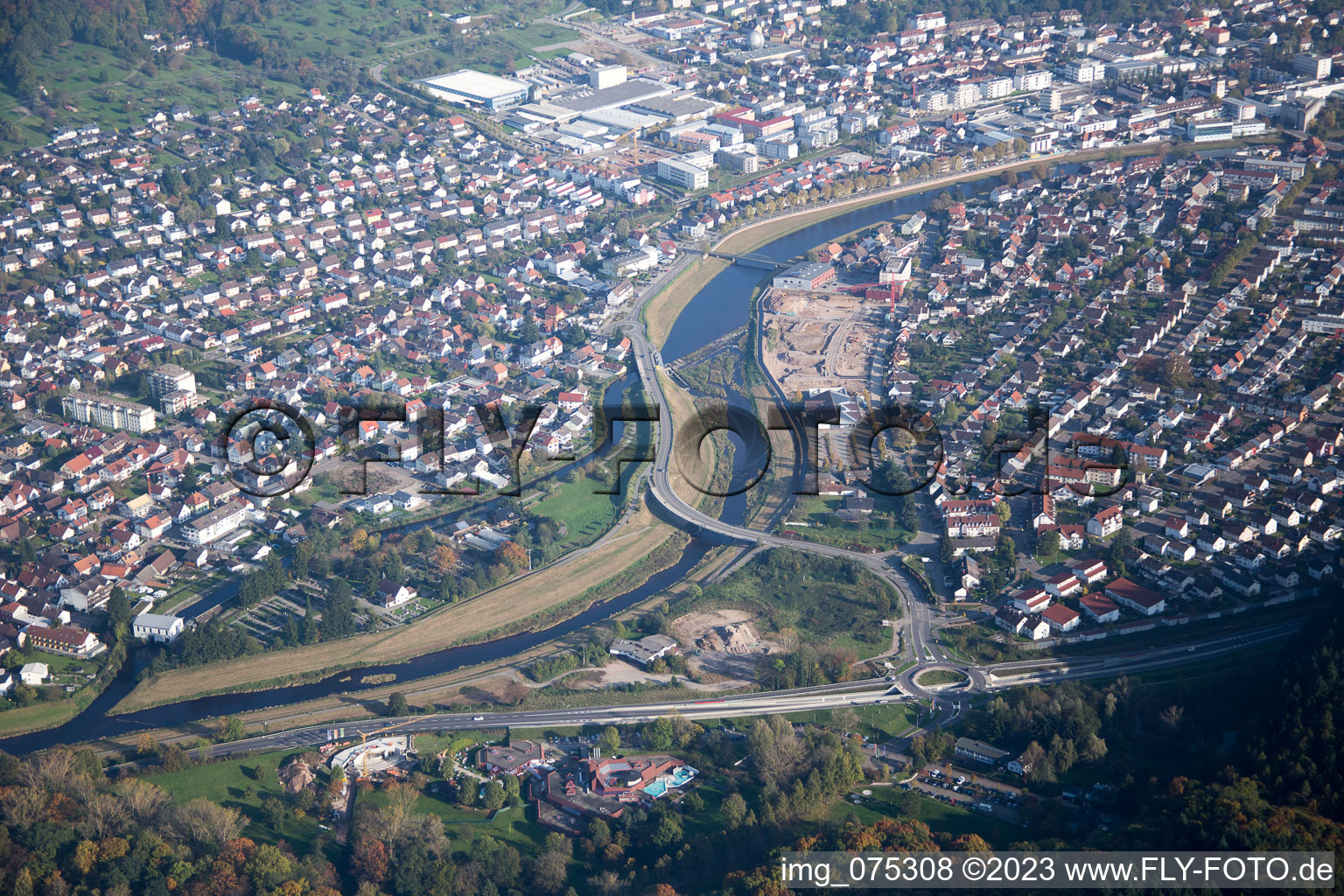 Luftaufnahme von Gaggenau im Bundesland Baden-Württemberg, Deutschland