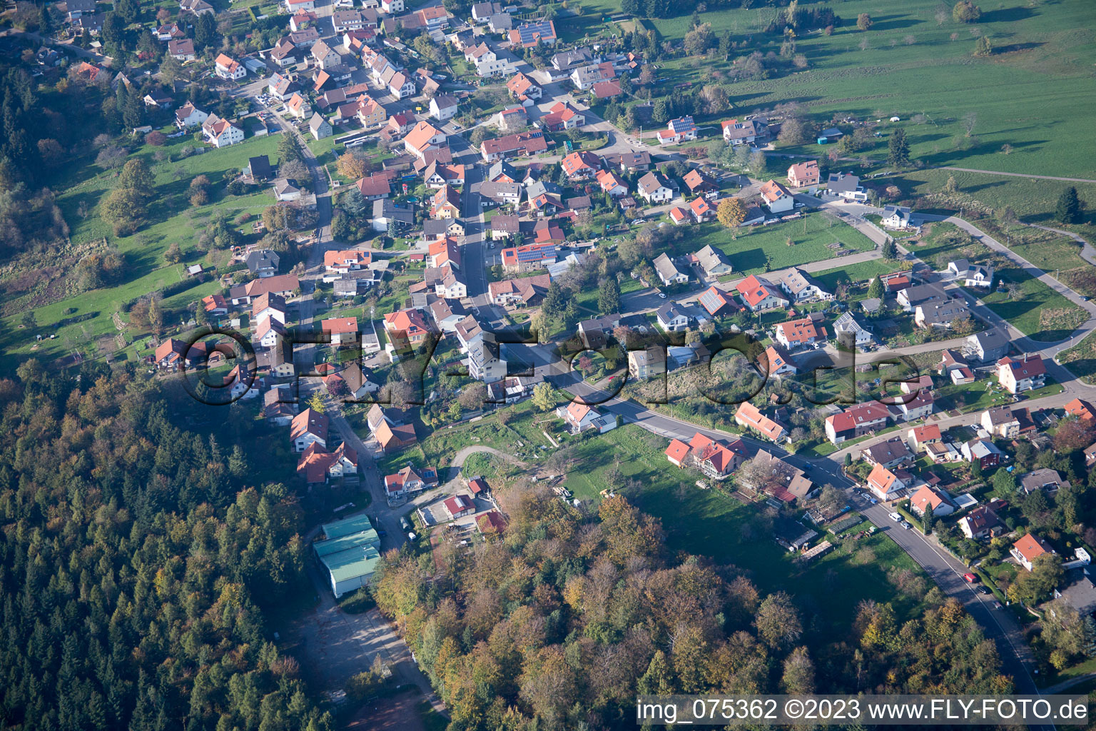 Luftaufnahme von Moosbronn im Bundesland Baden-Württemberg, Deutschland