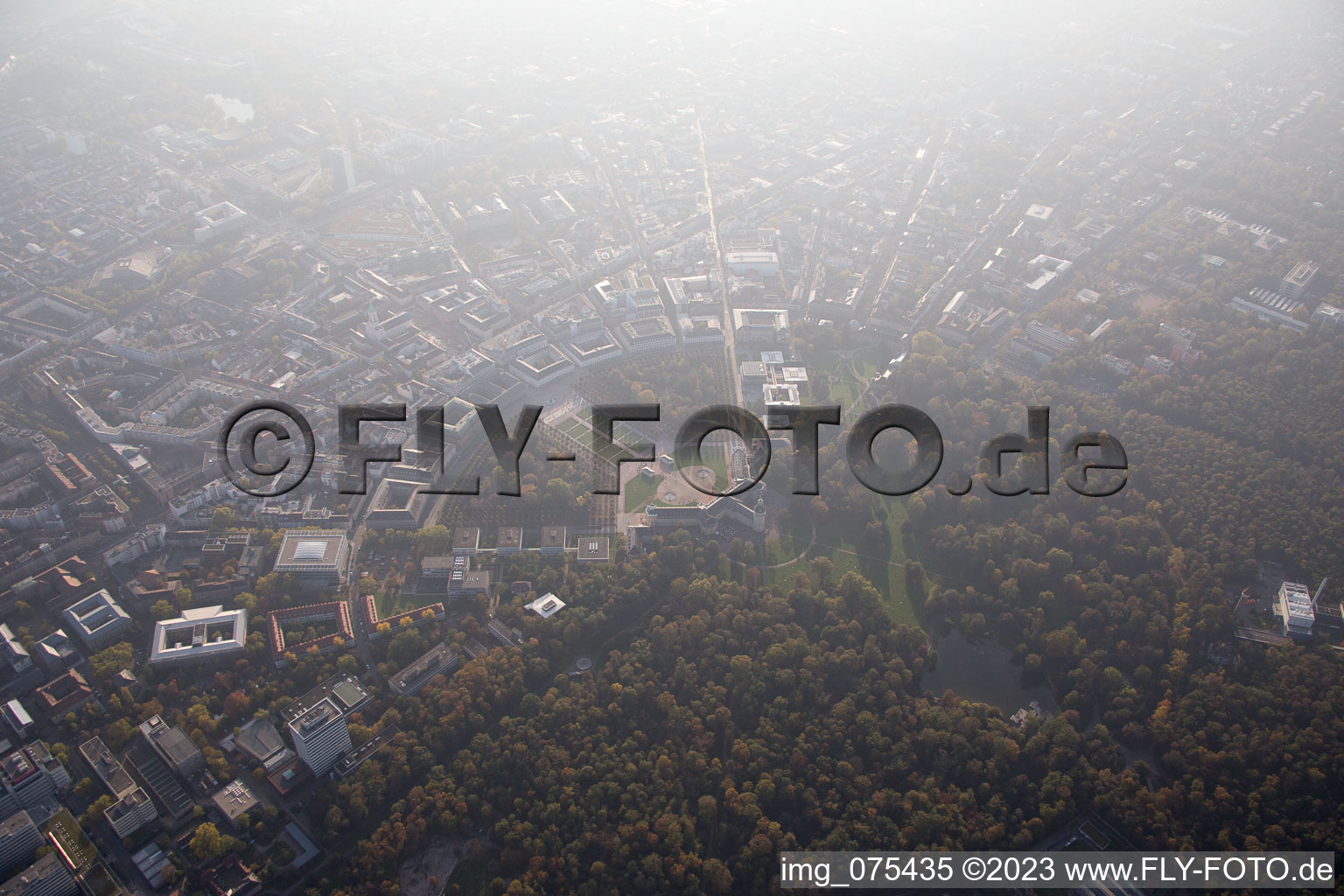 Luftbild von Ortsteil Innenstadt-West in Karlsruhe im Bundesland Baden-Württemberg, Deutschland
