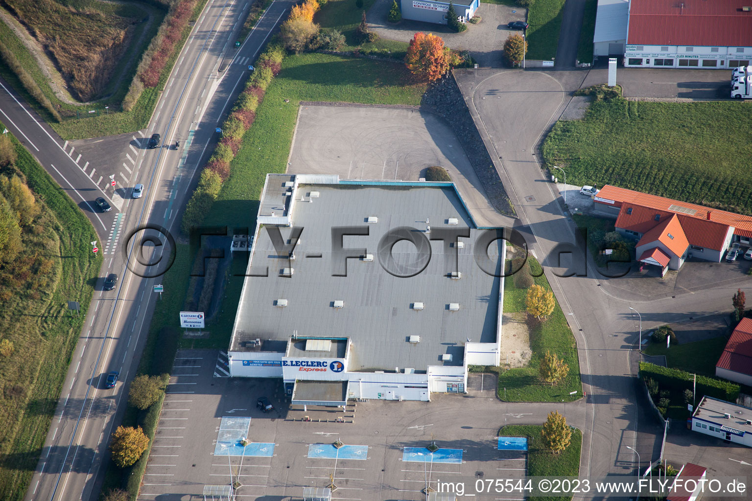 Luftbild von Hohwiller im Bundesland Bas-Rhin, Frankreich
