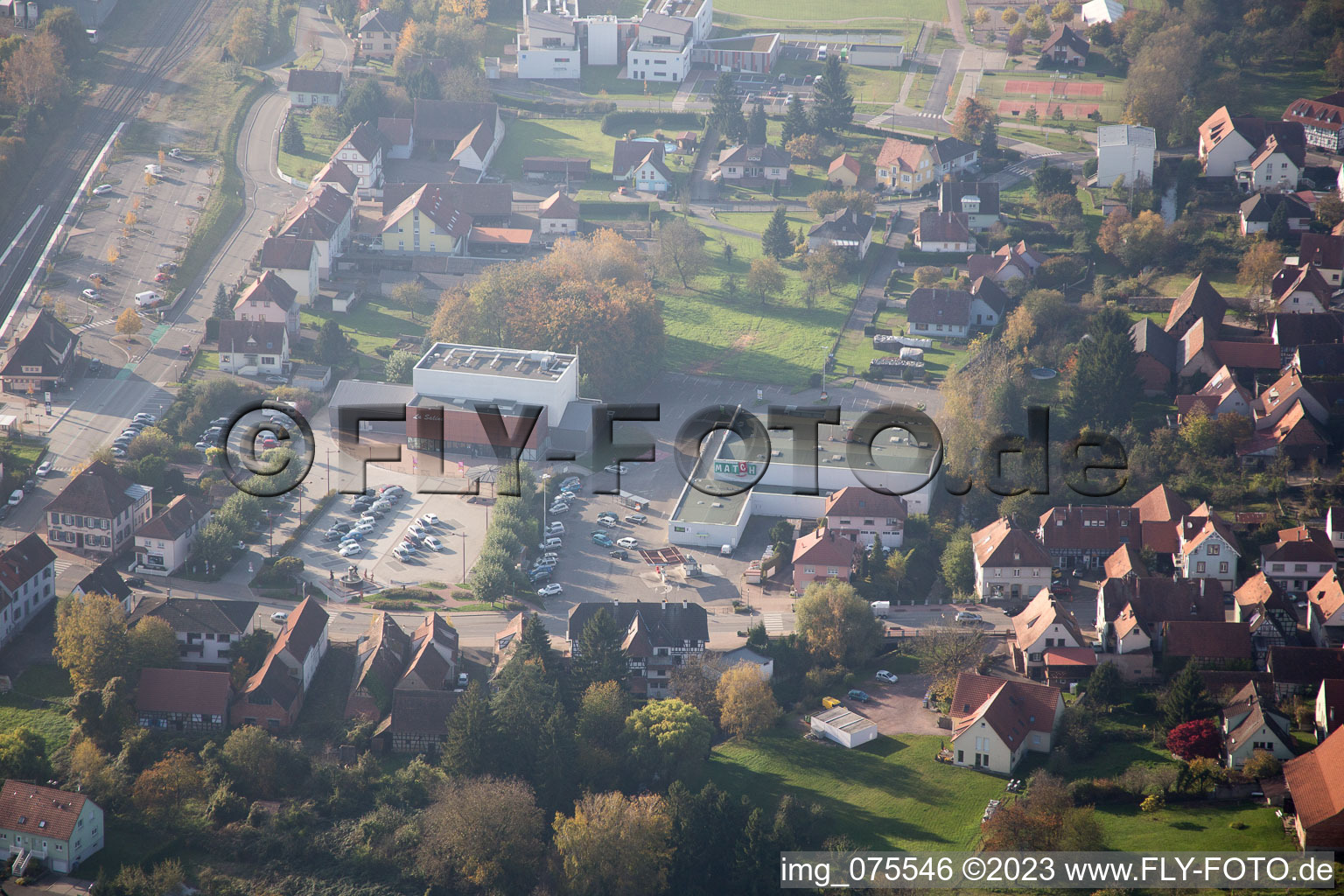 Soultz-sous-Forêts im Bundesland Bas-Rhin, Frankreich vom Flugzeug aus
