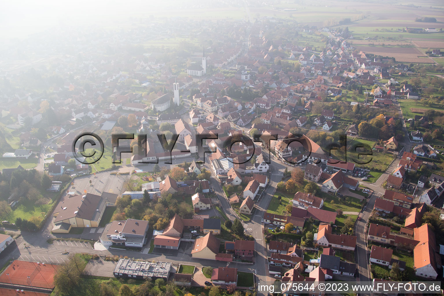 Hatten im Bundesland Bas-Rhin, Frankreich aus der Luft betrachtet