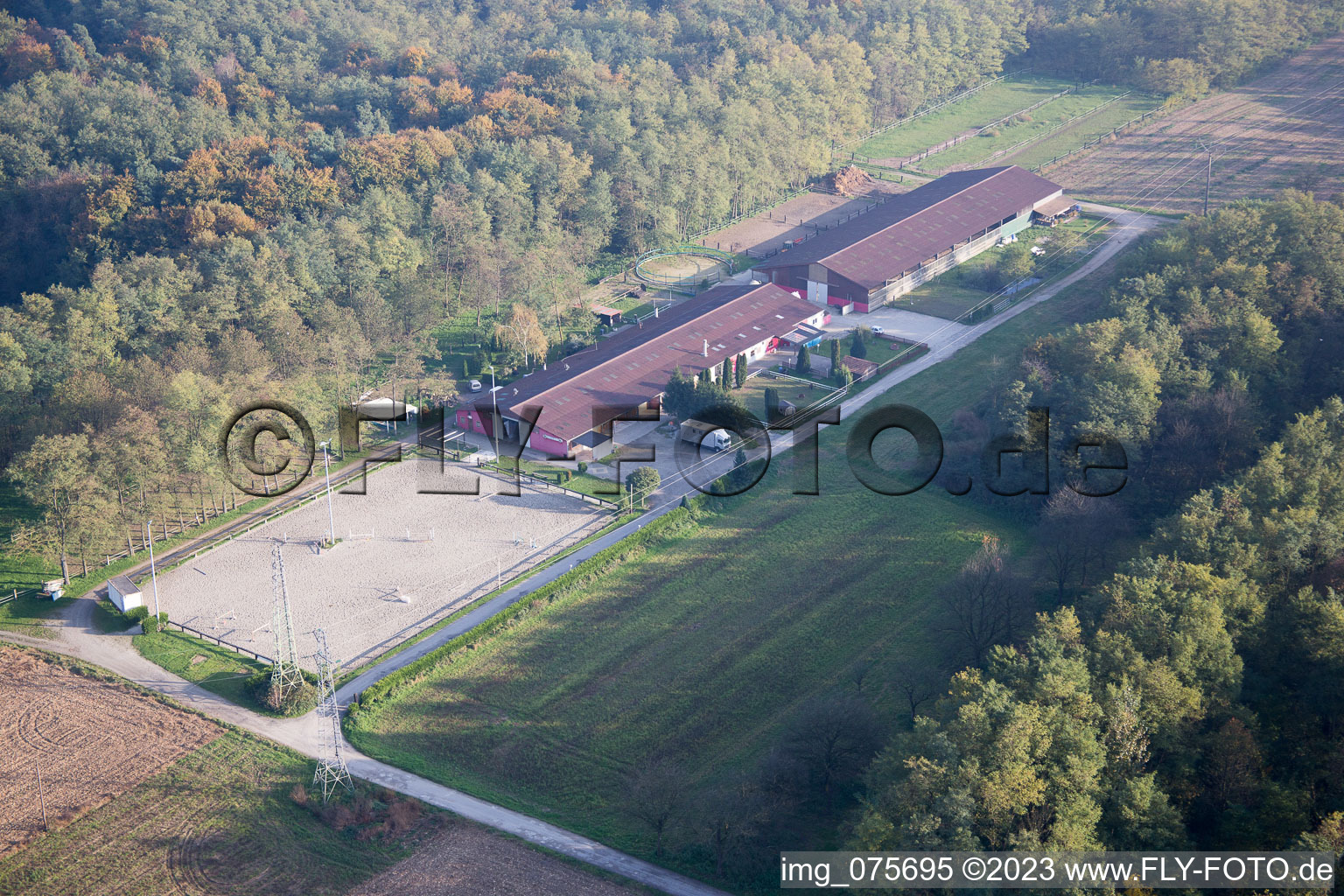 Luftaufnahme von Schaffhouse-près-Seltz im Bundesland Bas-Rhin, Frankreich