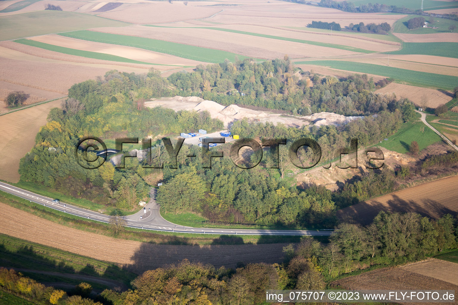 Schaffhouse-près-Seltz im Bundesland Bas-Rhin, Frankreich vom Flugzeug aus