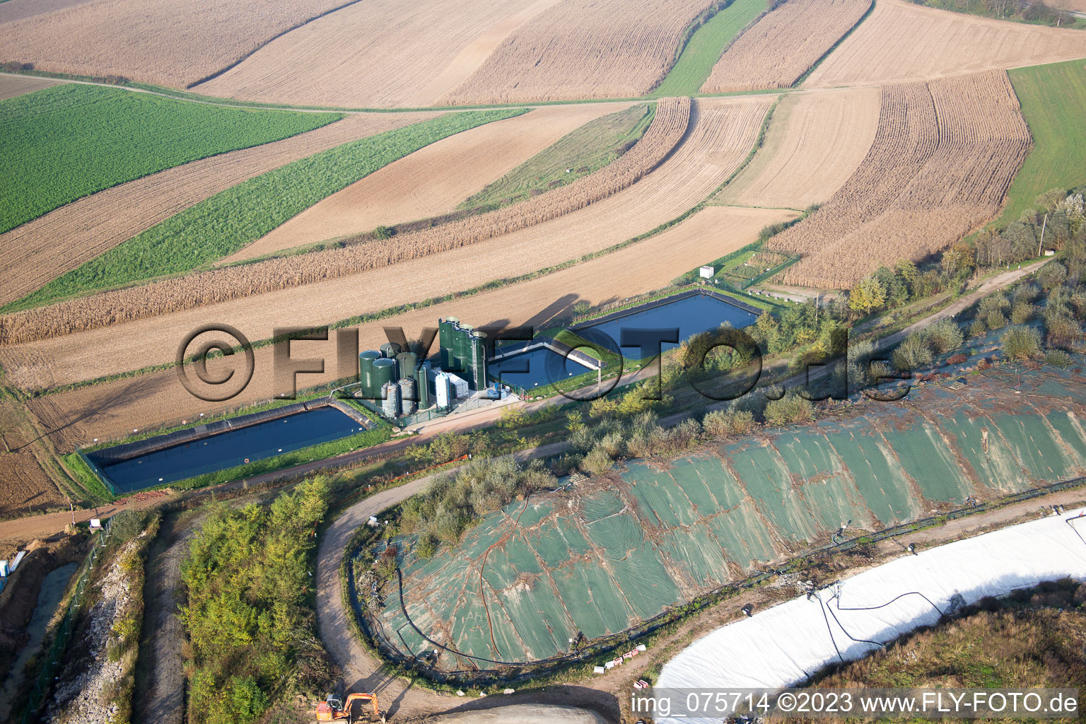 Drohnenbild von Schaffhouse-près-Seltz im Bundesland Bas-Rhin, Frankreich