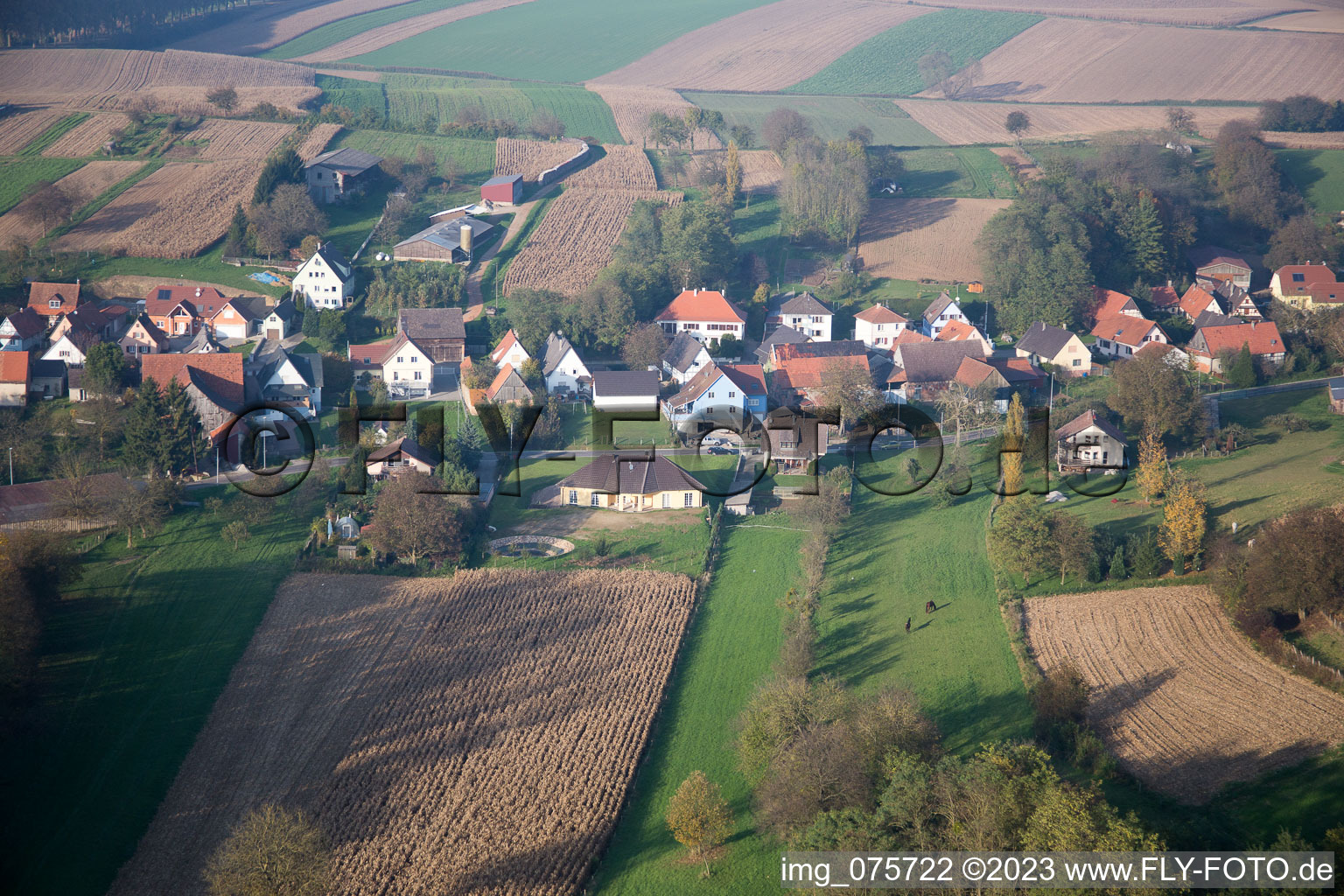 Luftbild von Wintzenbach im Bundesland Bas-Rhin, Frankreich