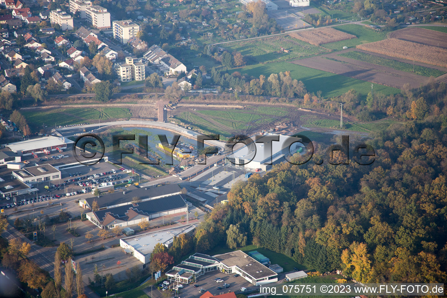 Luftbild von Kandel, Neuer EDEKA im Bundesland Rheinland-Pfalz, Deutschland
